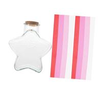 Healeved Bouteille en Verre Transparente D’Étoile Origami Contenant Décoratif avec Étoiles en Papier Plié Dégradé Rouge Petite Taille Légère pour Décoration Chambre et Présent