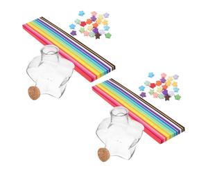 Healeved Bouteilles de Dérive Transparentes en Plastique, Kit Origami Étoile à Vœux, Décoration Chambre Garçon et Filles, Ensemble pour Fête d'anniversaire