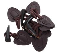 Healeved Boutons à Bascule en Résine Imitation Corne de Mouton, Lot de 4 Sets de Boutons Décoratifs Marron Foncé pour Manteau et Veste, Accessoires de Couture pour Vêtements et Bricolage