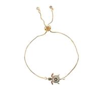 Healeved Bracelet à Maillons Avec Pendentif Tortue Pour Femme Ajustable Zircon Bijou Thème Océan