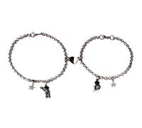 Healeved Bracelet Couple Acier Inoxydable Ajustable Design Astronaute et Cœur pour Femmes Connecté et Durable