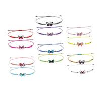 Healeved Bracelet D'amitié Garçon Et Filles Motif Papillonné Tissé En Alliage Et Pâte Polymère, Lot De 12 Pièces, Présent Pour Filles, Accessoires Mode Poignet Délicats Et Colorés