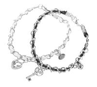 Healeved Bracelet De Perles Pour Couple Réglable Avec Serrure À Clé Décoration Romantique