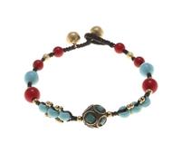 Healeved Bracelet Main Turquoise pour Femme Style National Népalais Élégant pour Toutes Occasions Unique