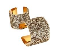 Healeved Bracelet Manchette à Paillettes Ouvert, Bijou Mode En Alliage Doré, Élégant Pour Femmes, Accessoire Soirée Et Cérémonie, Taille Grosse