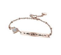 Healeved Bracelet Rose Inscription Not By Blood But By Heart Bangle Ajustable pour Femme Élégant et Unique