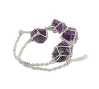 Healeved Bracelet Tissé En Pierre Brute Bracelets En Vrac Bijoux En Pierre Naturelle Bijoux Mignons Bracelet Fait Main Bracelets Pour Femmes Cristal Rugueux Violet,mauve