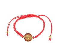 Healeved Bracelet Tressé Saint Benoît Ajustable en Alliage et Corde Rouge, Élégant et Portable, pour Vêtements Formels ou Décontractés