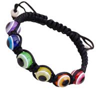 Healeved Bracelets de Perles le Mauvais Œil Tressés Arc-en-Ciel, Chaîne Réglable, Design Unisexe, Adaptés pour Yoga et Usage Quotidien