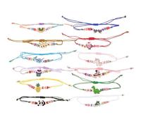 Healeved Bracelets Décoratifs Confortables et Réglables Lot de 12 en Argile Polymère et Alliage Style Cartoon pour Garçon et Filles pour Photos ou Spectacles Scène