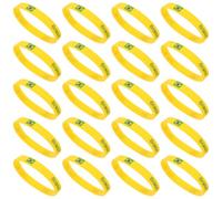 Healeved Bracelets en Silicone Imprimés Drapeau du Brésil 20pcs, Légers et Extensibles, Style International pour Coupe du Monde et Événements Sportifs