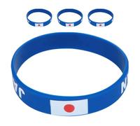 Healeved Bracelets en Silicone Taille Ajustable Bleu Lot de 4 Coupe du Monde Drapeau National pour Hommes et Femmes, Souvenir D'événement Sportif et Activités D'équipe