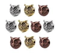 Healeved Breloques Connecteurs Hibou Vintage 10 Pièces, Accessoires Fabrication Bijoux, Métal Alliage, Couleur Aléatoire, pour Bracelets Diy, Colliers Artisanaux, Présents Créatifs