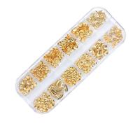 Healeved Breloques en Alliage Or pour Décoration D'ongles, Accessoires Manucure Diy, Finition Brillante et Forme Variée pour Nail Art Élégant et Délicat