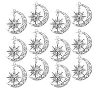 Healeved Breloques Lune-soleil Pendentifs Décoratifs Simples et Délicats en Alliage Argenté Lot de 20 Faciles à Manipuler et Résistants, pour DIY Bijoux