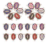 Healeved Breloques pour Bijoux Faits Maison en Alliage, 24 Pièces Pendentifs Connecteurs Mary pour Bracelet Diy, Accessoires Loisirs Créatifs Compatibles Cordon Cuir Perles, Charme