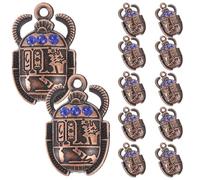Healeved Breloques Scarabée Égyptien 20 Pièces 26x16mm Bleu pour Fabrication Bijoux DIY Création Pendentifs Collier Bracelet Artisanat Mode Présent Fête Noël