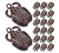 Healeved Breloques Scarabée Égyptien en Métal Ancien 25 Pièces Pendentifs Vintage pour Création de Bijoux DIY, Charms pour Colliers, Bracelets et Porte-Clés, Couleur Cuivre Rouge,