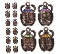 Healeved Breloques Scarabées Égyptiennes 48 Pcs 26X16 MM Mix Couleurs Strass pour Création Bijoux DIY Colliers Bracelets Accessoires Symboles Protection