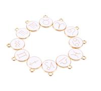 Healeved Breloques Signe du Zodiaque 12 Pièces en Alliage Blanc 15x12mm pour Fabrication de Bijoux Diy, Pendentifs pour Bracelets et Colliers, Charms Constellation Artisanat