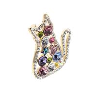 Healeved Broche Chat Cristal Pour Femme Et Fille Style Vintage Avec Chaton Bijou Pour Décorer Chapeau Sac Costume Cravate Ou Robe