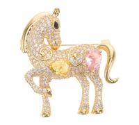 Healeved Broche Cheval Chinois : Bijou Année du Cheval 2026 - Broche Scintillante pour Chapeau ou Revers - Animal Scintillante pour Châle de Mariée ou Cadeau de Fête du Nouvel An