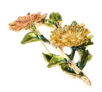 Healeved Broche Chrysantheme Colorée Élégante pour Femmes Épingle Décorative Fleurie Légère Accessoire Mariage et Demoiselle D’Honneur Broche Costume Présent Romantique Femme