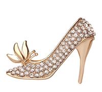 Healeved Broche Cristal Talon Haut Épingle Décorative Bijoux Femme Cadeau Pour Vêtements Robe De Soirée