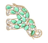 Healeved Broche Éléphant Vert en Cuivre et Cristaux, Bijou Luxueux Scintillant pour Mariage, Décoration Élégante et Accessoire Raffiné pour Événements Formels