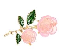 Healeved Broche en Alliage de Fleur Rose Poudré Épinglette Décorative pour Femme Broche de Col Élégante pour Veste Accessoire Textile 1 Pièce Bijou de Badge