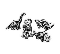 Healeved Broche En Alliage Squelette De Dinosaure Créative En Lot De 4pcs, Accessoire Mode Féminin Pour Costume Halloween Et Tenue Décontractée, Design Réaliste Et Unique