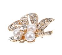 Healeved Broche En Cristaux Et Perle Simulée Insigne Élégant Pour Robe Foulard Ou Châle Femme