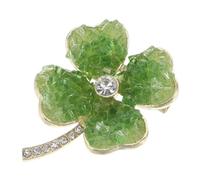 Healeved Broche Épingle Feuille Verte en Pierre de Verre et Cuivre Fermeture Sécurisée, Éclat Brillant pour Événements Décontractés et Formels
