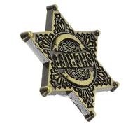 Healeved Broche Hexagonale en Alliage Rétro, Badge Métallique Élégant Étoile de Shérif, Accessoire Vintage pour Cosplay et Décoration de Costumes Homme, Présent Commémoratif Polyvalent