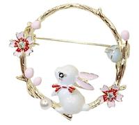 Healeved Broche Lapin Forme Couronne Épingle Décorative pour Vêtements et Paquet Accessoire Fête Fille Femme