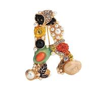 Healeved broche lettre broche de fête initial mode épingle lettres pour les bas de Noël q filles de vêtements Materbe