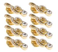 Healeved Broche Note De Musique Cristal Lot De 8, Accessoire Mode Femme Élégant, Métal Léger Doré, Épingle Artistique Coréenne, Pour Robes Et Vestes, Style Musical