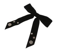 Healeved Broche nœud broche arc noeud pour femme collier épingle de sûreté broches d'arc pour les femmes noeud en satin noir cravate en ruban pour femme Alliage de zinc Black
