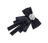 Healeved Broche Nœud Pour Chemise Femme, Décoration Cristal Noire, Épingle Créative Élégante, Accessoire Mode Polyvalent, Tenue De Fête Et Soirée, Taille Unique