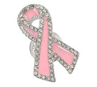 Healeved Broche Ruban pour Sensibilisation Cancer du Sein Épingle Décorative Métal Symbole de Soutien pour Événement Caritatif