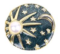 Healeved Broche Soleil Lune Élégante en Alliage, Broche Bijoux de Fête Chic pour Dames et Filles, Décoration Multi-usage pour Mariages et Soirées