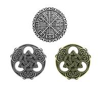 Healeved Broche Viking en Alliage Vintage Nœud Celtique, Lot de 3 Pièces, Accessoires de Mode pour Adultes et Étudiants, pour Fête ou Décoration de Rideaux