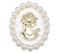 Healeved Broche Vintage Baroque Femme Grosse Taille en Alliage Robuste Motif Visage Sculpté Broche Délicate pour Vêtements et Mariage Accessoire Élégant pour Pulls et Robes