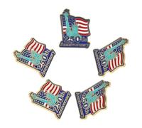 Healeved Broches Commémoratives 250e Anniversaire Américain 5 Pièces Alliage Légères Décoration Élégante pour Cérémonies Patriotiques