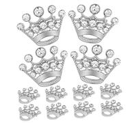 Healeved Broches Couronne Diadème 12 Pièces Argentées Accessoires Mariage Concours Ornement Décoration Vêtements Paquet Chapeaux Écharpes pour Événement Festif