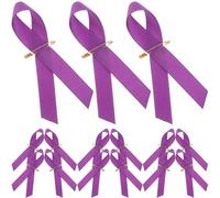 Healeved Broches Ruban Pourpre Résistance la Déchirure en Tissu et Fer Anti-violence 100 Pièces Pratique pour Remise de Diplôme et Événements Caritatifs