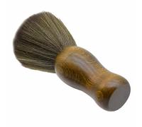 Healeved Brosse à Cou Ronde en Bois Marron Poils en Laine, Manche Antidérapant, pour Salons de Coiffure et Usage Domestique, Nettoyage Précis Autour des Oreilles Cou