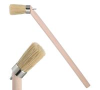 Healeved Brosse à Pneus Courbée 25 CM Manche Bois Brosse de Nettoyage de Pneus pour Entretien Précis Outil Automobile Polyvalent pour Réparation et Lubrification des Roues