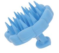 Healeved Brosse à Shampoing Silicone Bleue Légère pour Cuir Chevelu, Brosse de Massage Portable, Masseur Pratique pour Soins du Cuir Chevelu à Domicile Voyage, Outil de Bain Relaxant