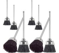 Healeved Brosse de Nettoyage pour Forets à Ongles 8pcs Soies Fortes et Souples, Accessoires Mini Perceuse Manucure en Métal, pour Salon de Manucure